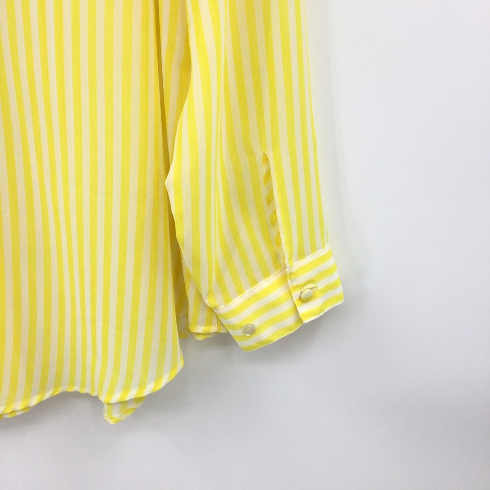 Torrid Yellow White Stripe Button Down Semi Sheet Shirt - Picture 10 of 14